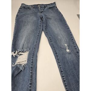 Gap Jeans Women's 25 Blue Medium Wash Best‎ Girlfriend  EST. 1969 DENIM FRAYED